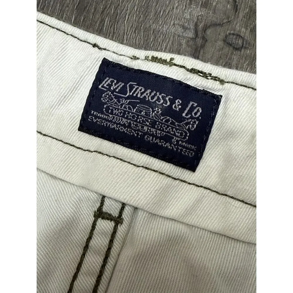 Levi’s Mens W38 L32 Olive Green Patchwork Utility Pants Workwear Carpenter